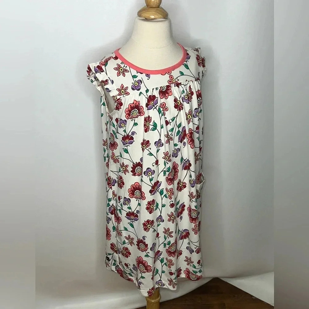 Tea collection girls white floral pocket dress sz 7 NWT sleeveless